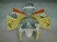 Custom 2000-2002 White Yellow Flame Kawasaki ZX6R Bike Fairings Custom 2000-2002 White Yellow Flame Kawasaki ZX6R Bike Fairings