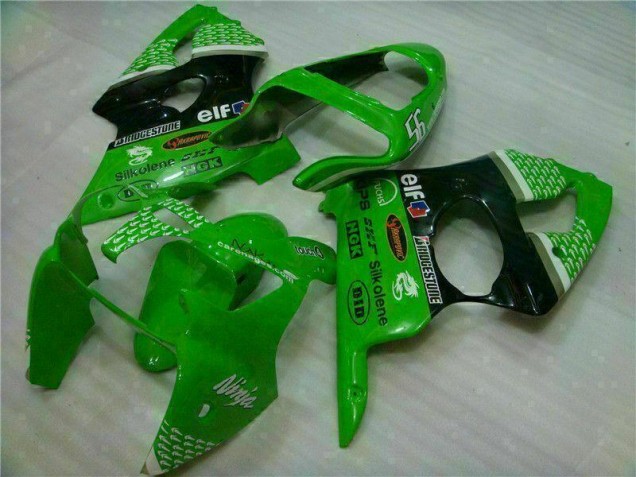 Custom 2000-2002 Green Black Kawasaki ZX6R Motor Bike Fairings Custom 2000-2002 Green Black Kawasaki ZX6R Motor Bike Fairings