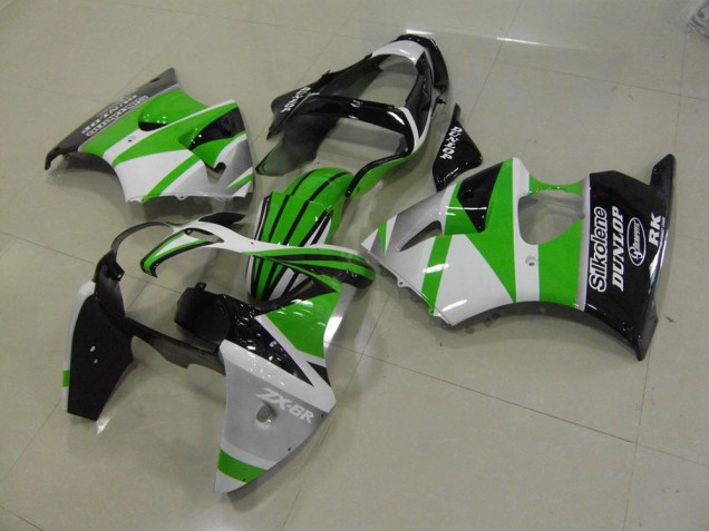 Custom 2000-2002 Green White Stripe Kawasaki ZX6R Motorcycle Bodywork Custom 2000-2002 Green White Stripe Kawasaki ZX6R Motorcycle Bodywork