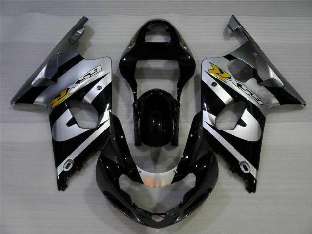 Custom 2000-2002 Silver Black Suzuki GSXR 1000 Motor Fairings Custom 2000-2002 Silver Black Suzuki GSXR 1000 Motor Fairings