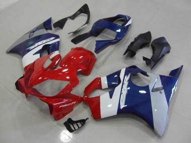 Custom 2001-2003 Red Blue Silver Honda CBR600 F4i Bike Fairing