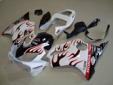 Aftermarket 2001-2003 White Flame Honda CBR600 F4i Motorcylce Fairings