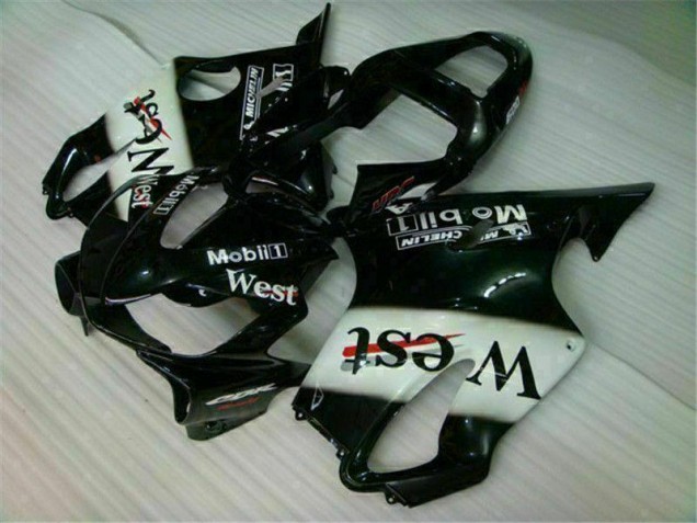 Custom 2001-2003 White Black West Honda CBR600 F4i Bike Fairings Custom 2001-2003 White Black West Honda CBR600 F4i Bike Fairings