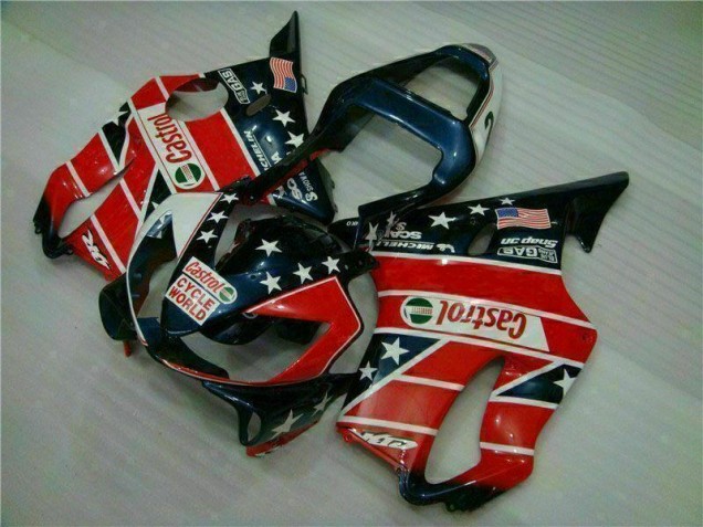 Custom 2001-2003 Red White Blue Castrol Cycle World Honda CBR600 F4i Motorcycle Fairings Kits Custom 2001-2003 Red White Blue Castrol Cycle World Honda CBR600 F4i Motorcycle Fairings Kits