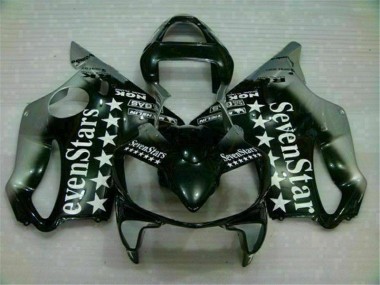 Aftermarket 2001-2003 Black Silver Seven Stars Honda CBR600 F4i Motorbike Fairing