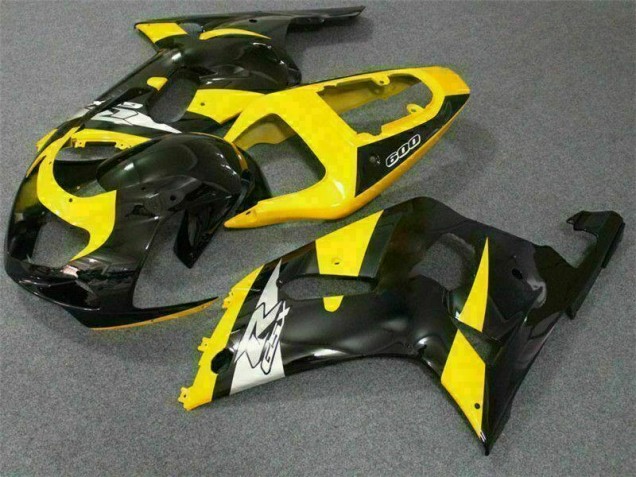 Aftermarket 2001-2003 Yellow Black Suzuki GSXR 600/750 Motorcycle Replacement Fairings