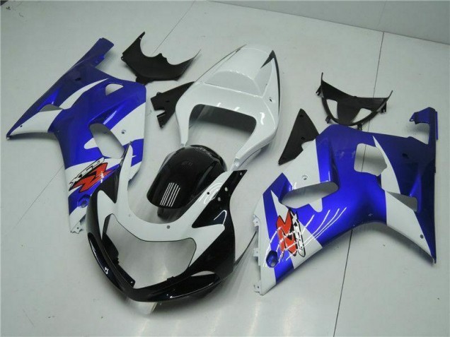 Aftermarket 2001-2003 White Blue Suzuki GSXR 600/750 Motorcycle Fairings Kit