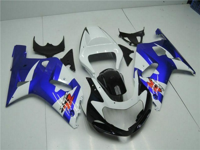 Aftermarket 2001-2003 White Blue Suzuki GSXR 600/750 Motorcycle Fairings Kit