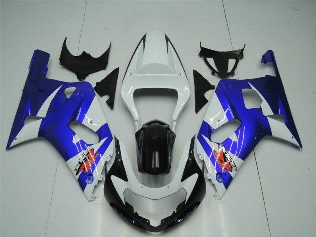 Aftermarket 2001-2003 White Blue Suzuki GSXR 600/750 Motorcycle Fairings Kit