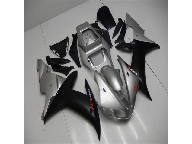 Custom 2002-2003 Silver Black Yamaha YZF R1 Motorbike Fairings