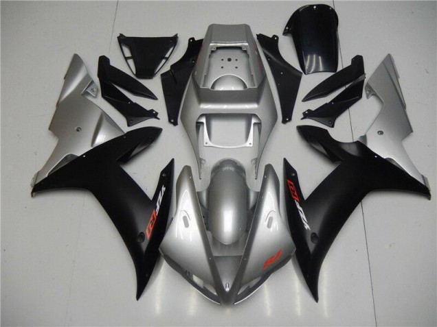 Custom 2002-2003 Silver Black Yamaha YZF R1 Motorbike Fairings
