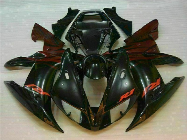 Custom 2002-2003 Black Yamaha YZF R1 Bike Fairings