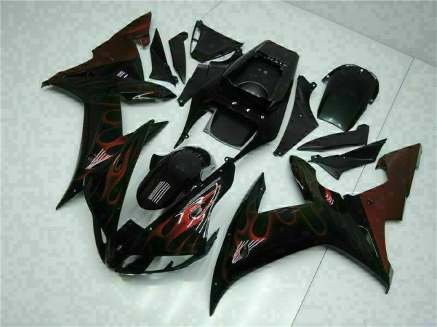 Custom 2002-2003 Black Yamaha YZF R1 Motorcyle Fairings Custom 2002-2003 Black Yamaha YZF R1 Motorcyle Fairings