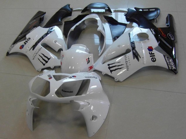 Custom 2002-2006 White Monster Kawasaki ZX12R Moto Fairings Custom 2002-2006 White Monster Kawasaki ZX12R Moto Fairings