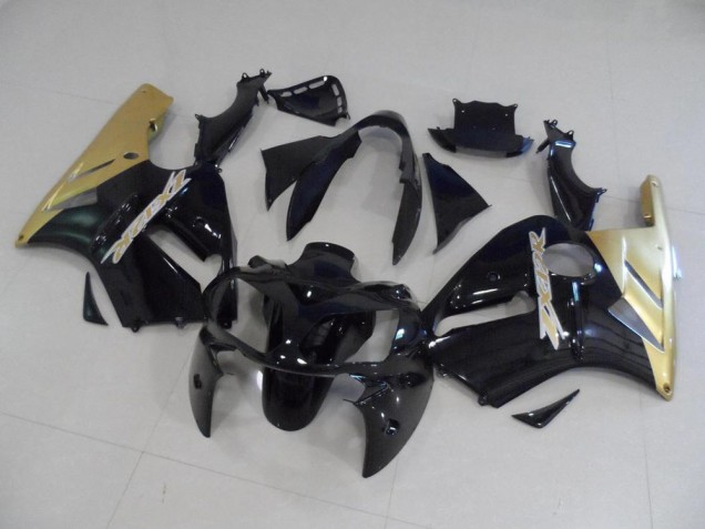 Custom 2002-2006 Black and Gold Kawasaki ZX12R Motorcycle Replacement Fairings Custom 2002-2006 Black and Gold Kawasaki ZX12R Motorcycle Replacement Fairings