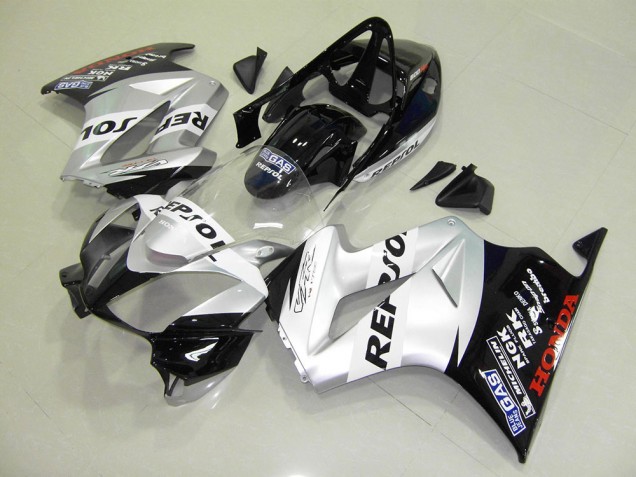 Custom 2002-2013 Silver Repsol Honda VFR800 Motorbike Fairing Kits