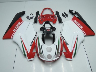 Custom 2003-2004 White Red with Tail Open Ducati 749 999 Motor Bike Fairings