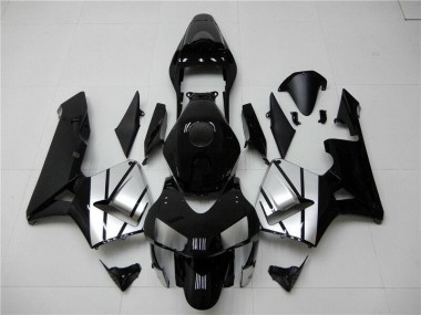 Custom 2003-2004 Black Silver Honda CBR600RR Bike Fairing