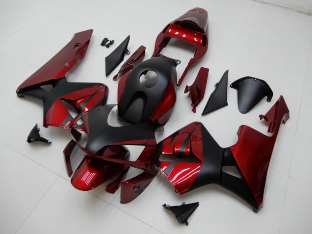 Custom 2003-2004 Red Black Honda CBR600RR Motor Fairings Custom 2003-2004 Red Black Honda CBR600RR Motor Fairings