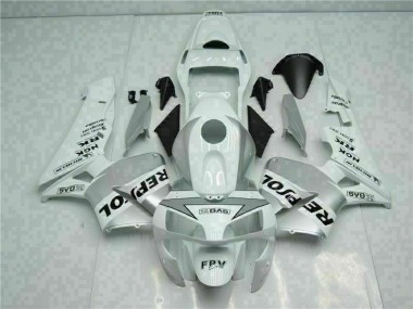 Aftermarket 2003-2004 Honda CBR600RR Motorcycle Fairings MF1020 - White Silver