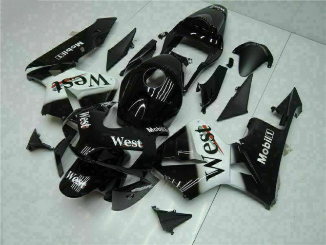 Custom 2003-2004 Black West Honda CBR600RR Motorcycle Fairings Kit Custom 2003-2004 Black West Honda CBR600RR Motorcycle Fairings Kit