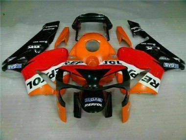 Custom 2003-2004 Orange Repsol Honda CBR600RR Motorbike Fairing Kits