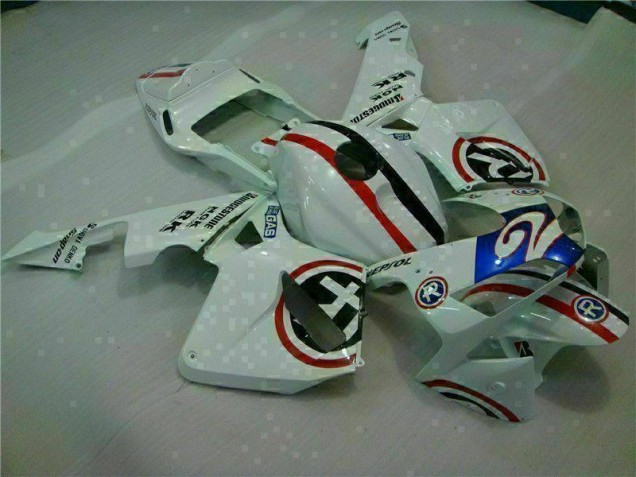 Custom 2003-2004 White Blue R 2 Honda CBR600RR Motorcycle Fairings Custom 2003-2004 White Blue R 2 Honda CBR600RR Motorcycle Fairings