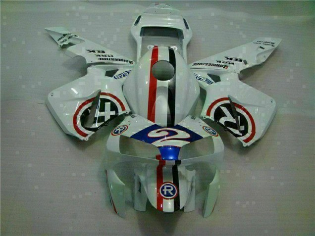 Custom 2003-2004 White Blue R 2 Honda CBR600RR Motorcycle Fairings Custom 2003-2004 White Blue R 2 Honda CBR600RR Motorcycle Fairings