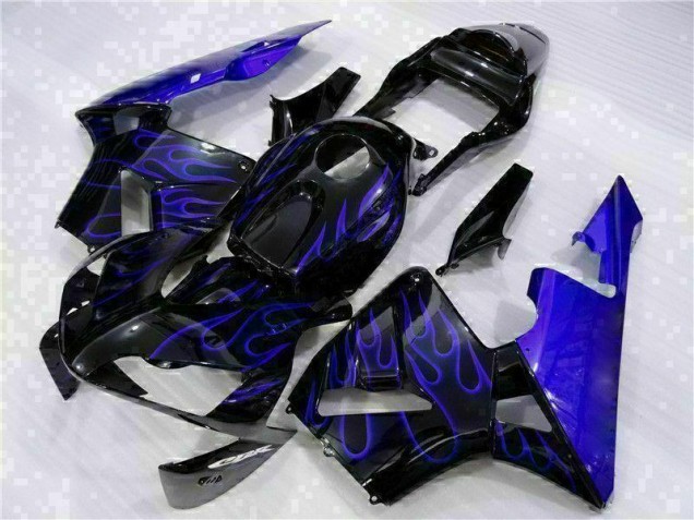 Custom 2003-2004 Black with Blue Flame Honda CBR600RR Motorcycle Fairing Kits Custom 2003-2004 Black with Blue Flame Honda CBR600RR Motorcycle Fairing Kits