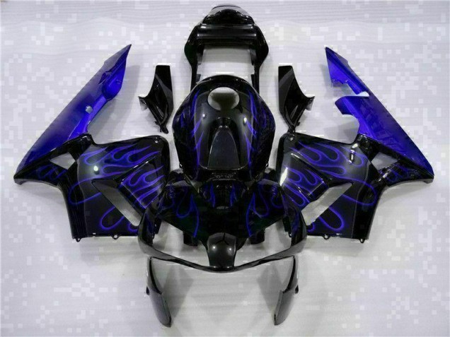 Custom 2003-2004 Black with Blue Flame Honda CBR600RR Motorcycle Fairing Kits Custom 2003-2004 Black with Blue Flame Honda CBR600RR Motorcycle Fairing Kits