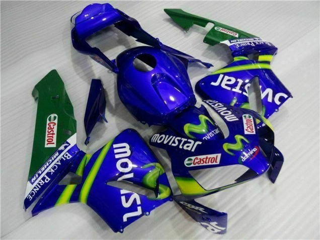 Custom 2003-2004 Blue Green Movistar Castrol Honda CBR600RR Motorbike Fairing Custom 2003-2004 Blue Green Movistar Castrol Honda CBR600RR Motorbike Fairing