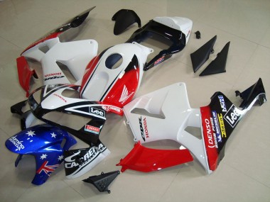 Custom 2003-2004 White Black Red Lee Honda CBR600RR Motorcycle Fairing Kit