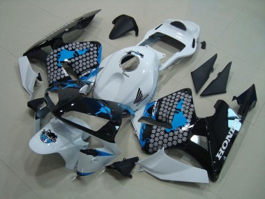 Custom 2003-2004 White Black Blue Honda CBR600RR Moto Fairings