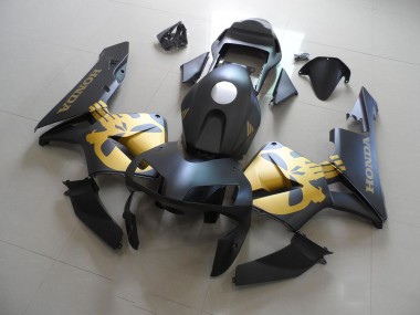 Custom 2003-2004 Black Gold Decal Honda CBR600RR Motorcycle Fairings Kit