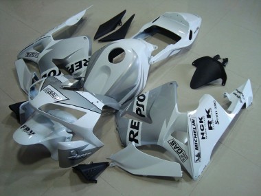 Custom 2003-2004 Repsol White Silver Honda CBR600RR Motorcycle Fairings Kits