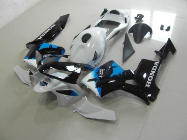 Custom 2003-2004 White Black Blue Honda CBR600RR Motorcycle Fairings Kit