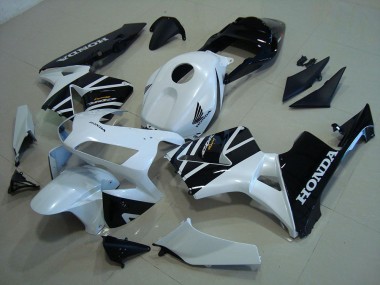 Custom 2003-2004 White Black Honda CBR600RR Motorcylce Fairings