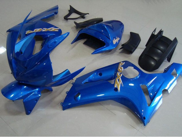 Custom 2003-2004 Light Blue Kawasaki ZX6R Motorcycle Fairing Custom 2003-2004 Light Blue Kawasaki ZX6R Motorcycle Fairing