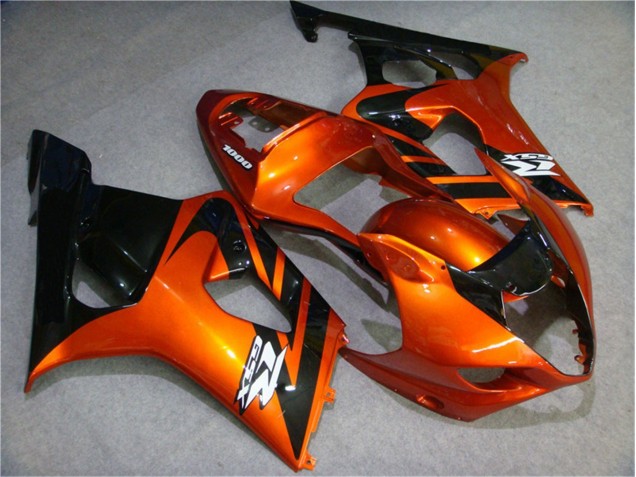 Custom 2003-2004 Orange Black Suzuki GSXR 1000 Motorcycle Fairing Kits