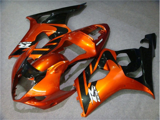 Custom 2003-2004 Orange Black Suzuki GSXR 1000 Motorcycle Fairing Kits