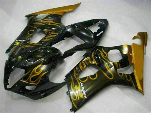 Custom 2003-2004 Gold Black Suzuki GSXR 1000 Motorcycle Fairing Kit Custom 2003-2004 Gold Black Suzuki GSXR 1000 Motorcycle Fairing Kit