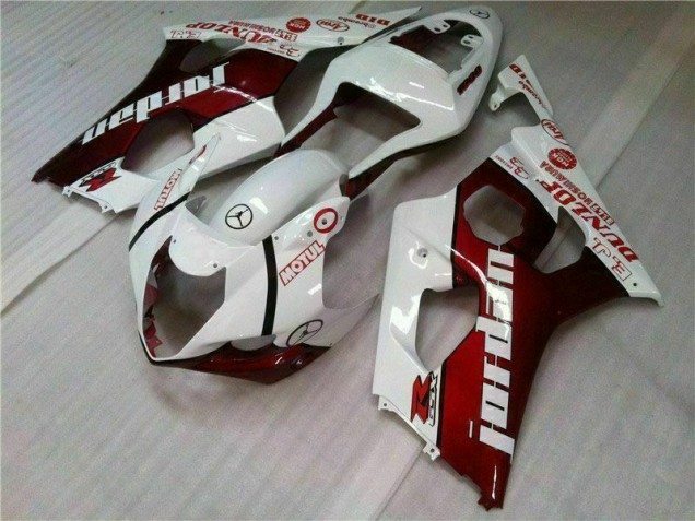 Custom 2003-2004 Red White Suzuki GSXR 1000 Motorcycle Bodywork Custom 2003-2004 Red White Suzuki GSXR 1000 Motorcycle Bodywork