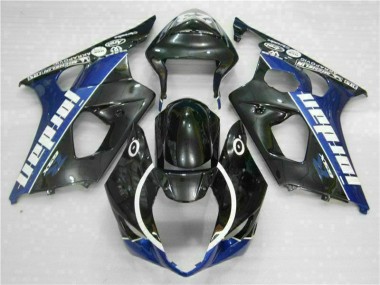 Custom 2003-2004 Black Blue Suzuki GSXR 1000 Motorcycle Fairing & Bodywork