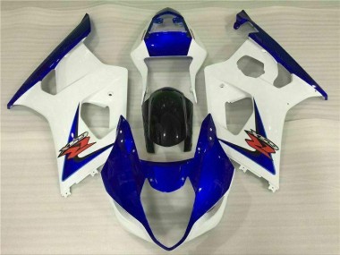 Custom 2003-2004 White Blue Suzuki GSXR 1000 Bike Fairings