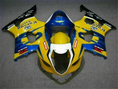 Aftermarket 2003-2004 Suzuki GSXR 1000 Motorcycle Fairings MF1776 - Yellow Blue