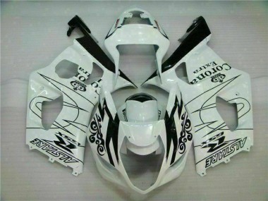 Custom 2003-2004 White Suzuki GSXR 1000 Motor Bike Fairings
