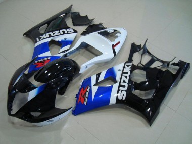 Custom 2003-2004 Black Blue White Suzuki GSXR 1000 Motorcycle Fairing Kit