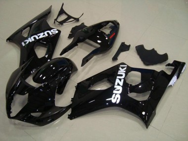 Custom 2003-2004 Glossy Black Suzuki GSXR 1000 Motor Fairings & Bodywork