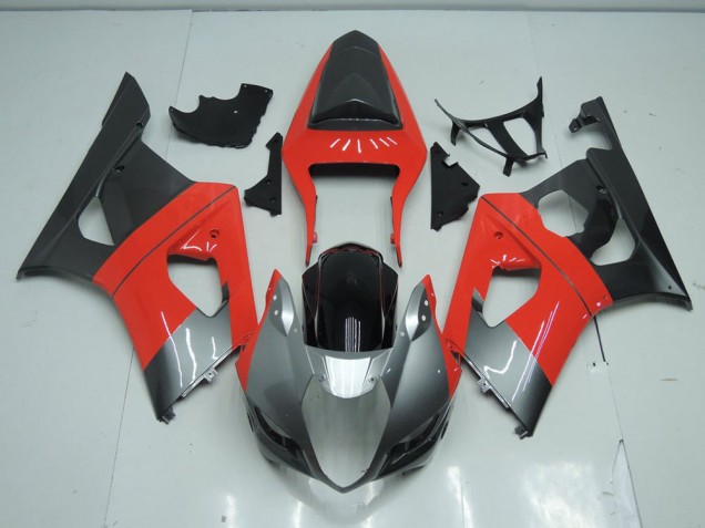 Custom 2003-2004 Red and Grey Suzuki GSXR 1000 Motorbike Fairing Custom 2003-2004 Red and Grey Suzuki GSXR 1000 Motorbike Fairing