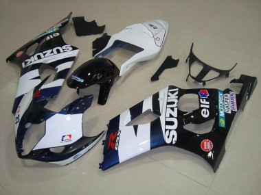 Custom 2003-2004 White Black Elf Suzuki GSXR 1000 Motorcycle Fairing Kit